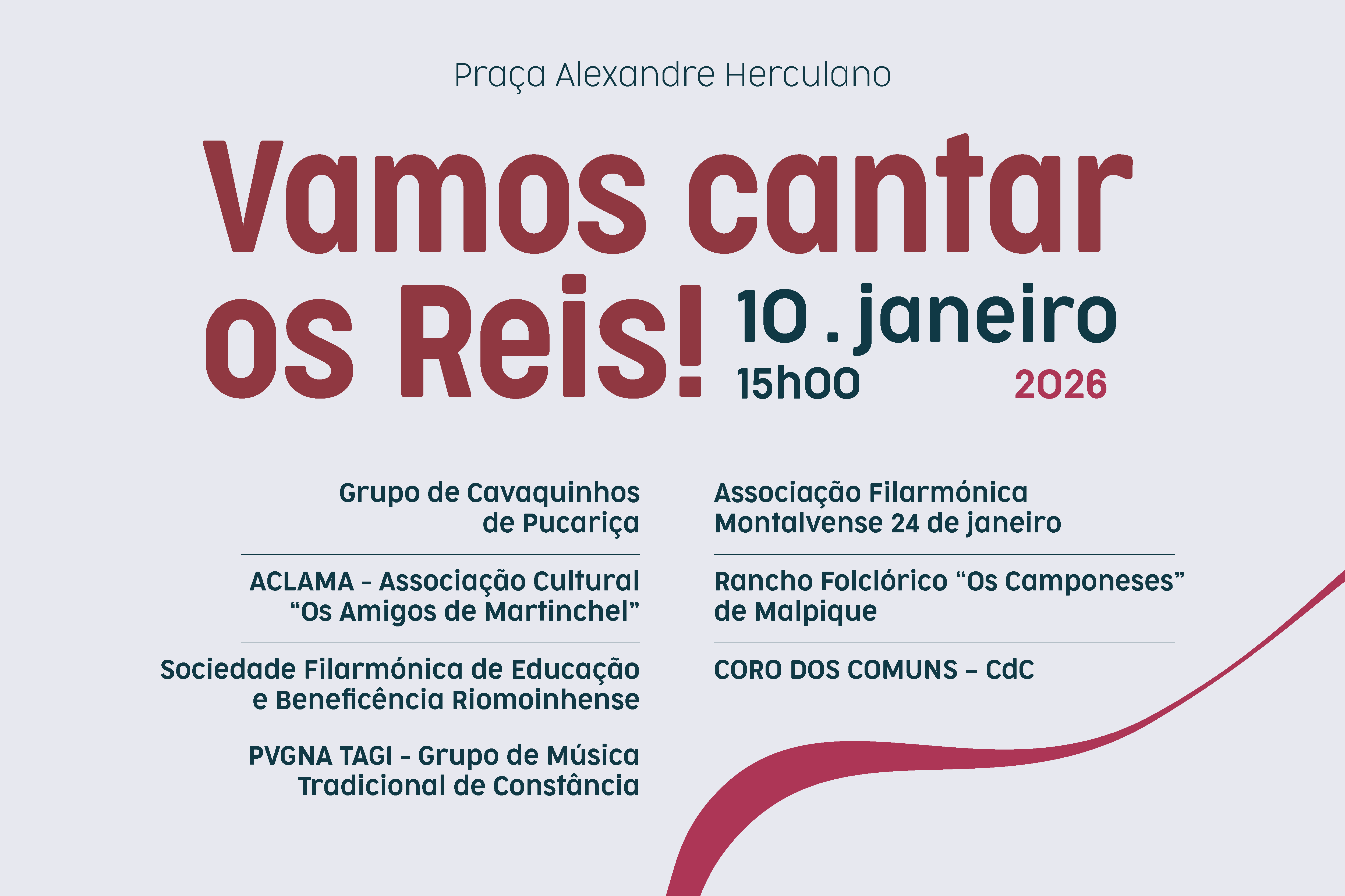 Vamos Cantar os Reis! sábado, 10 de janeiro na Praça Alexandre Herculano, em Constância